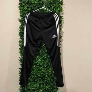 Adidas black and white striped joggers